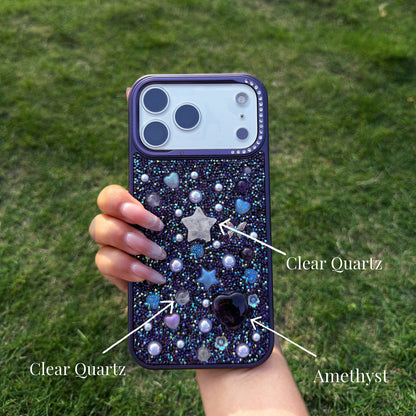 Amethyst Manifestation Case Handcrafted Crystal Energy Phone Case