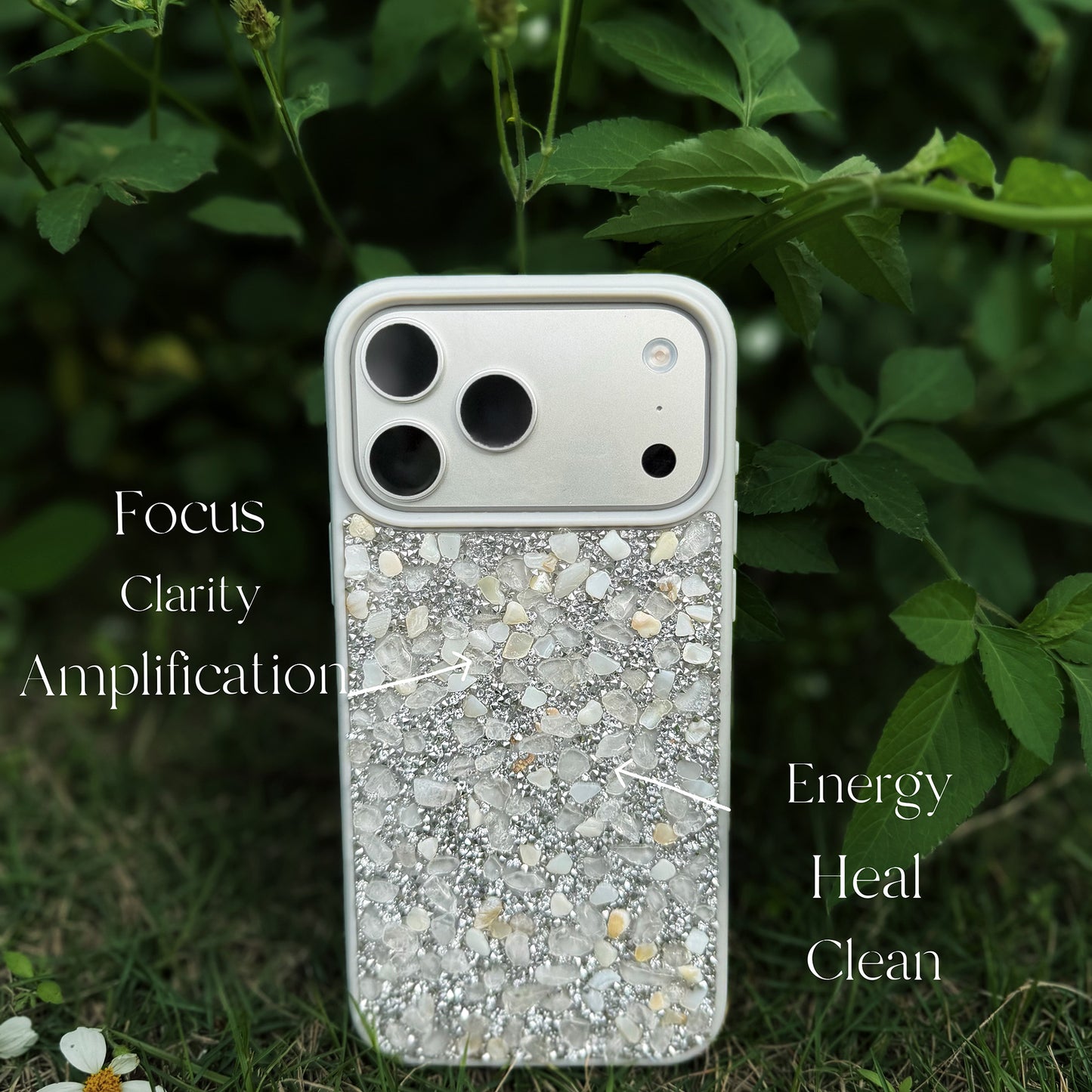 Pure Energy Cleansing Phone Case Clear Crystal Design • Reset Your Mind • Minimal & Powerful