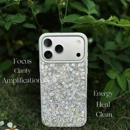 Pure Energy Cleansing Phone Case Clear Crystal Design • Reset Your Mind • Minimal & Powerful