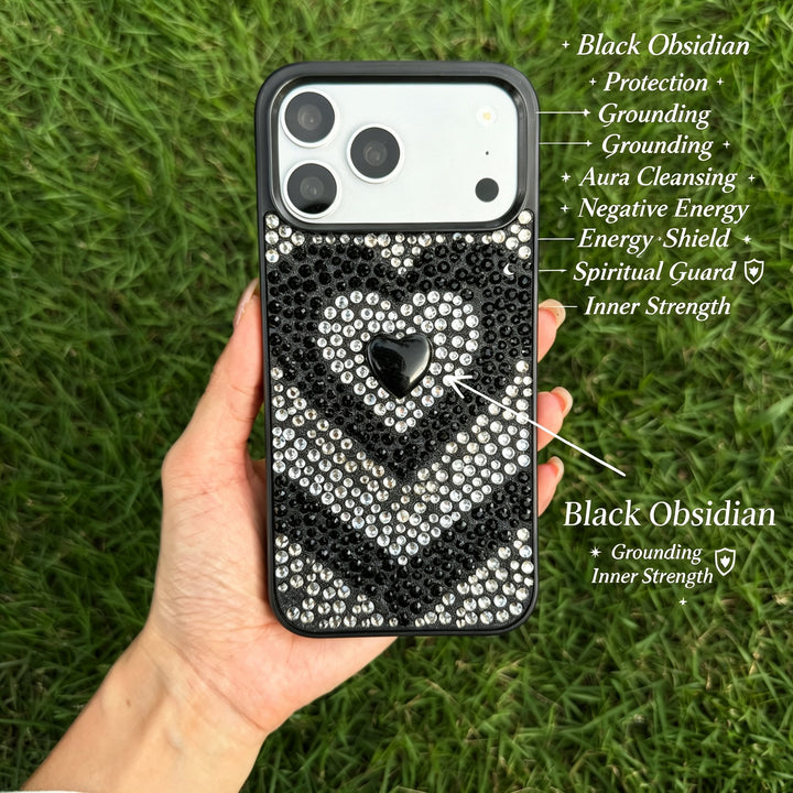 Obsidian Guardian Crystal Phone Case— A Symbol of Protection, Grounding &amp; Inner Strength