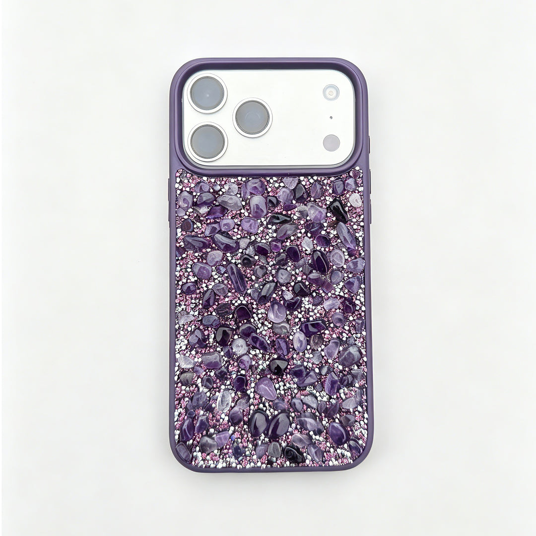 Amethyst Crystal iPhone Case – Handcrafted Protective Phone Case with Real Natural Stone