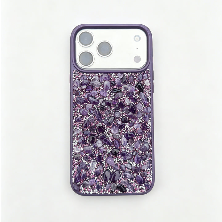 Amethyst Crystal iPhone Case – Handcrafted Protective Phone Case with Real Natural Stone