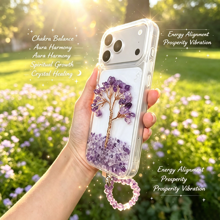 Amethyst Tree of Life Crystal Energy Phone Case — A Symbol of Growth, Balance &amp; Intuition