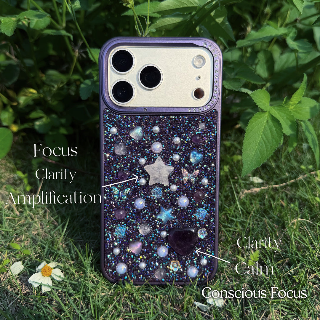 Amethyst Manifestation Case Handcrafted Crystal Energy Phone Case