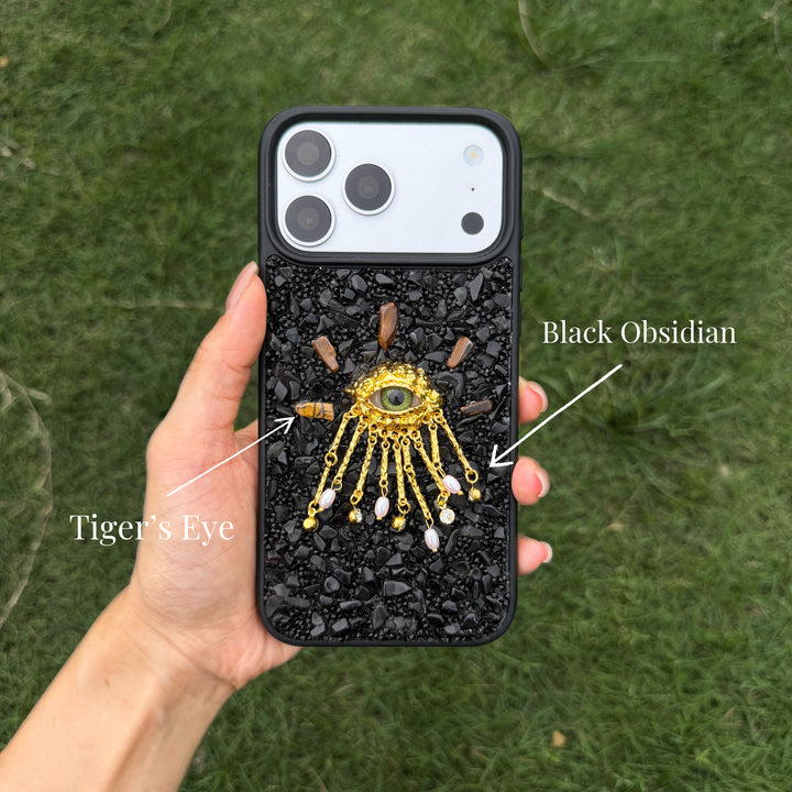 Obsidian Guardian Eye Crystal Phone Case Grounding • Protection • Clarity