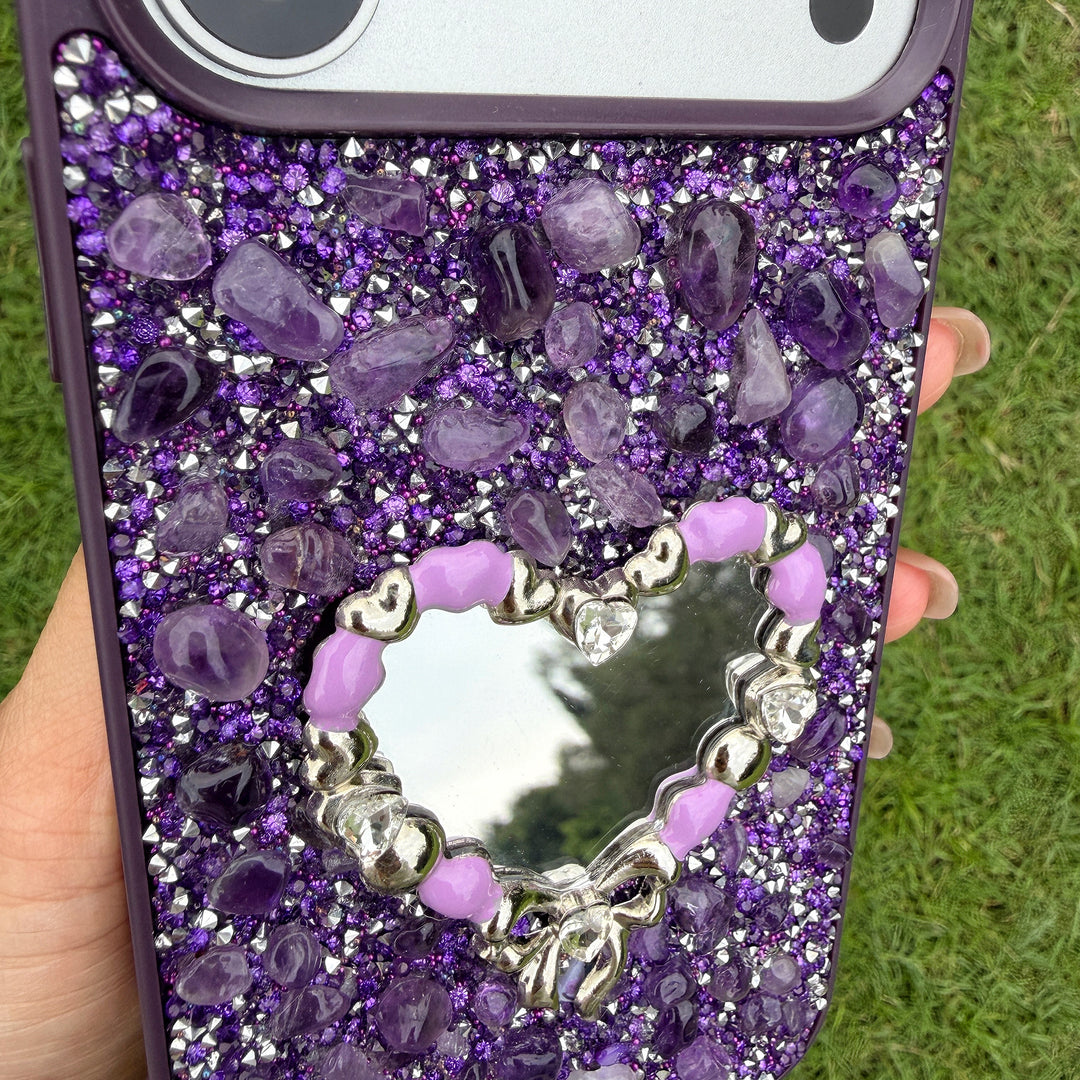 Amethyst Heart Crystal Energy Phone Case  Protection. Beauty. Intention.