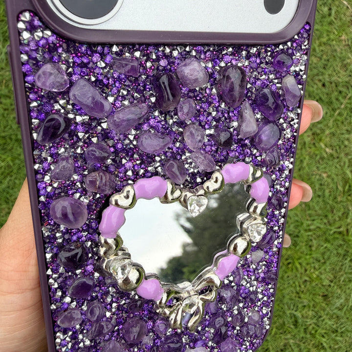Amethyst Heart Crystal Energy Phone Case  Protection. Beauty. Intention.