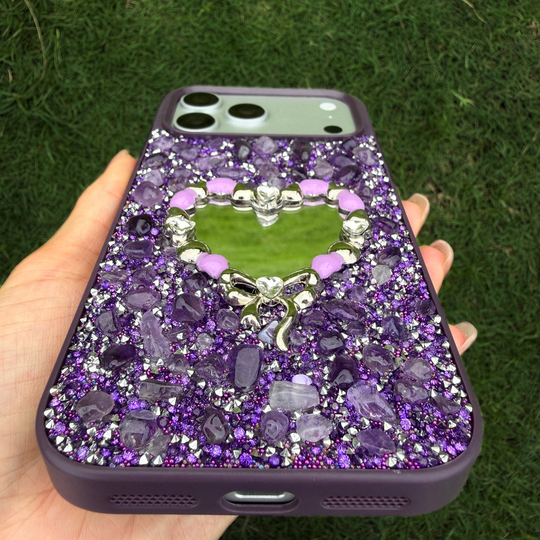 Amethyst Heart Crystal Energy Phone Case  Protection. Beauty. Intention.