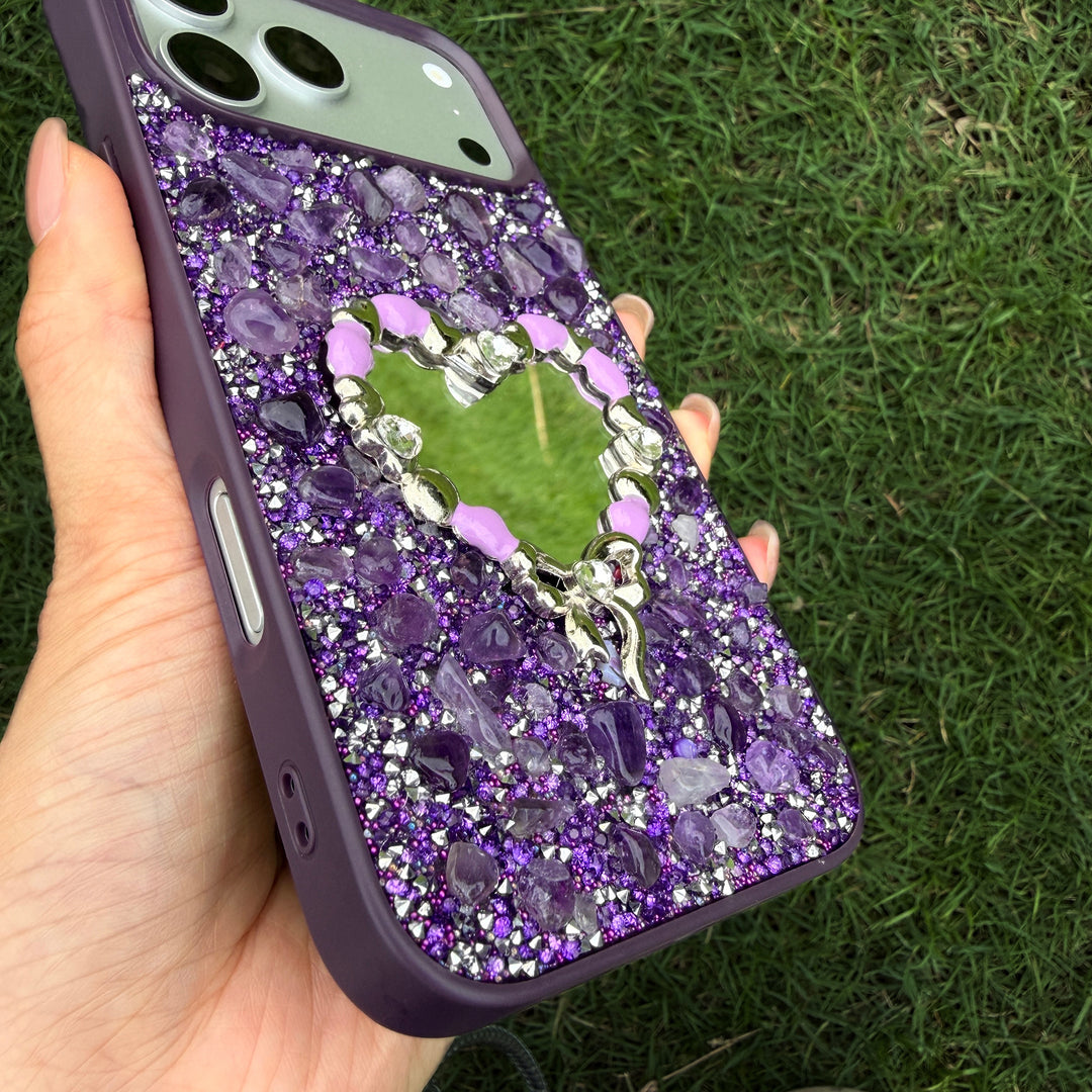 Amethyst Heart Crystal Energy Phone Case  Protection. Beauty. Intention.