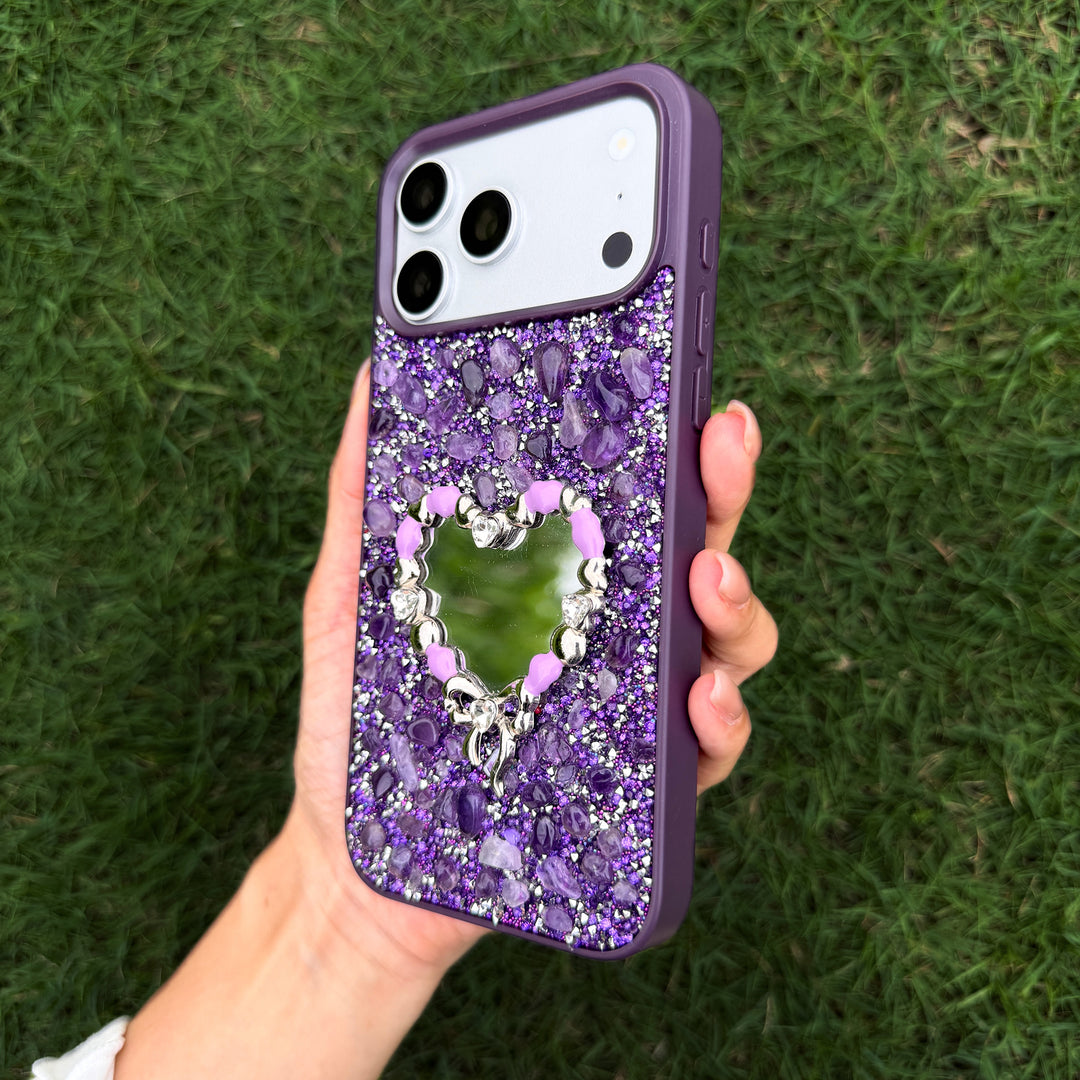 Amethyst Heart Crystal Energy Phone Case  Protection. Beauty. Intention.