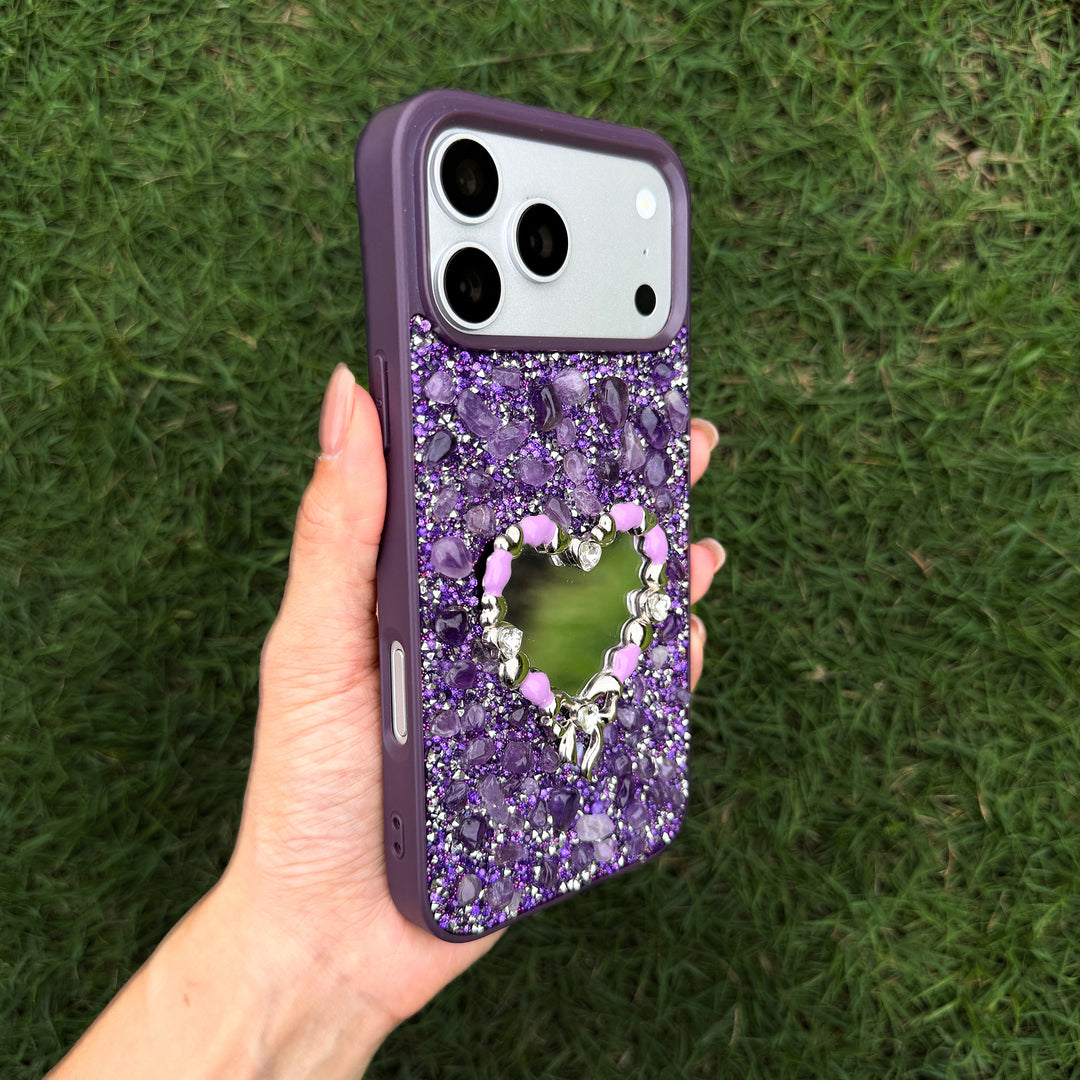 Amethyst Heart Crystal Energy Phone Case  Protection. Beauty. Intention.