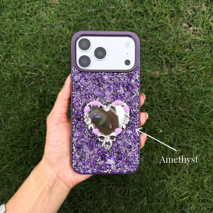 Amethyst Heart Crystal Energy Phone Case  Protection. Beauty. Intention.