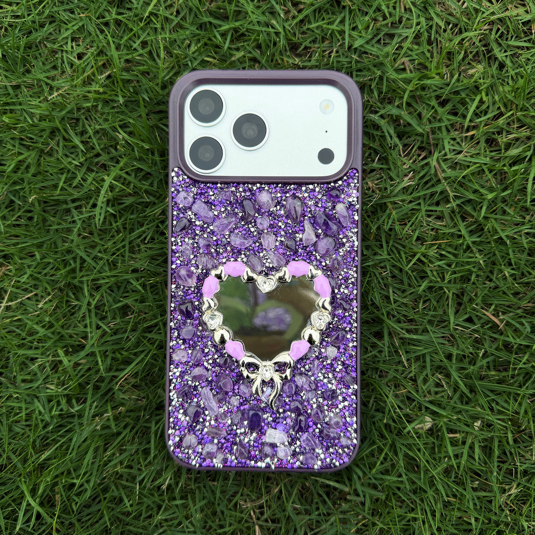 Amethyst Heart Crystal Energy Phone Case  Protection. Beauty. Intention.