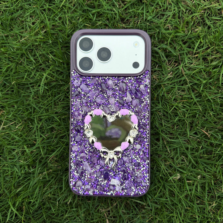 Amethyst Heart Crystal Energy Phone Case  Protection. Beauty. Intention.