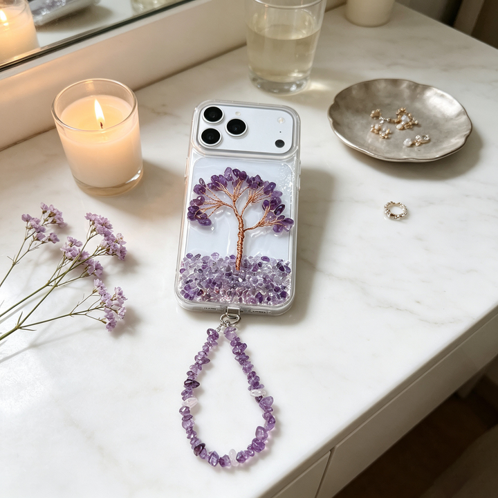 Amethyst Tree of Life Crystal Energy Phone Case — A Symbol of Growth, Balance &amp; Intuition