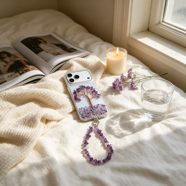 Amethyst Tree of Life Crystal Energy Phone Case — A Symbol of Growth, Balance &amp; Intuition