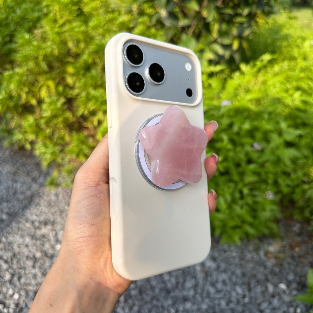 Rose Quartz Crystal Magnetic Phone Stand