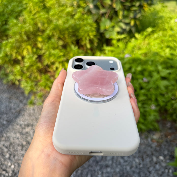 Rose Quartz Crystal Magnetic Phone Stand