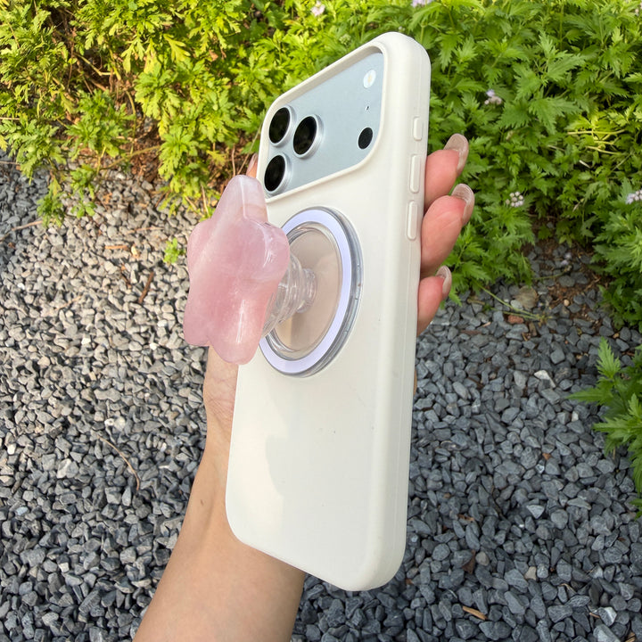 Rose Quartz Crystal Magnetic Phone Stand