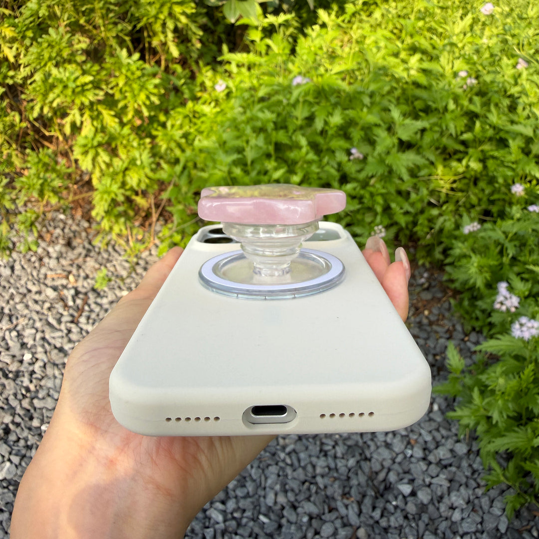 Rose Quartz Crystal Magnetic Phone Stand