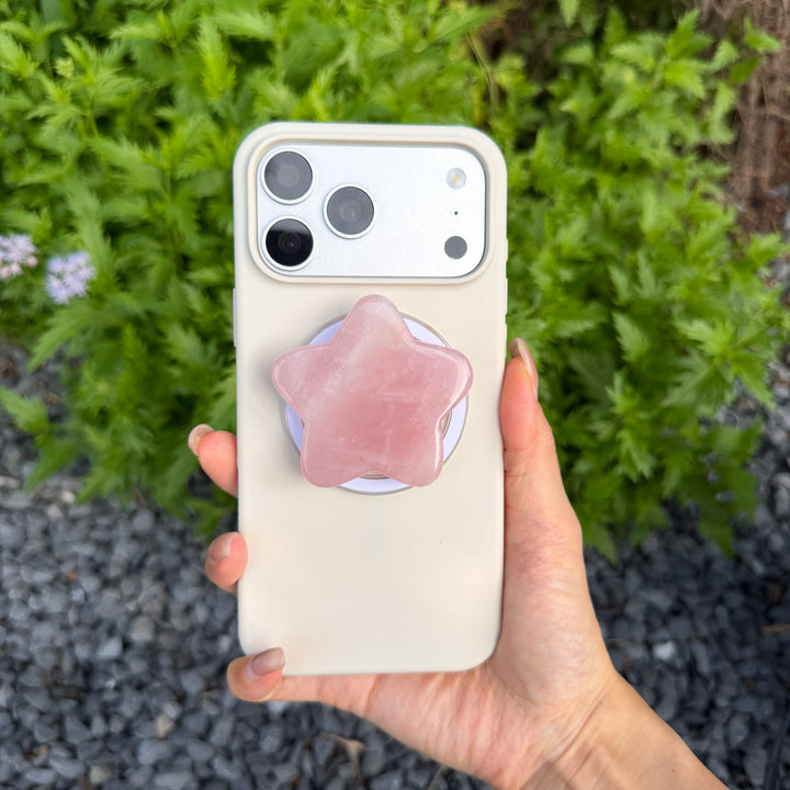 Rose Quartz Crystal Magnetic Phone Stand