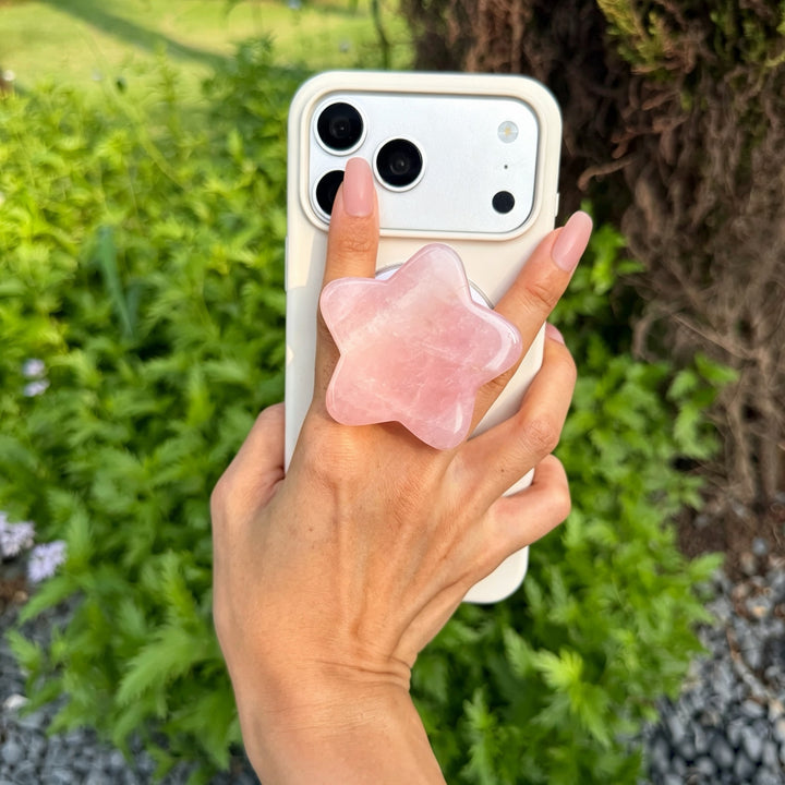 Rose Quartz Crystal Magnetic Phone Stand