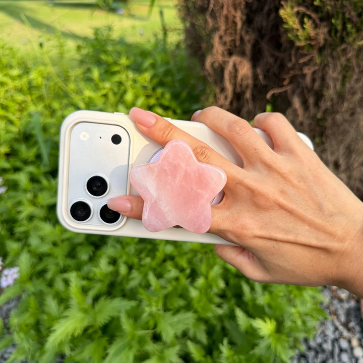 Rose Quartz Crystal Magnetic Phone Stand