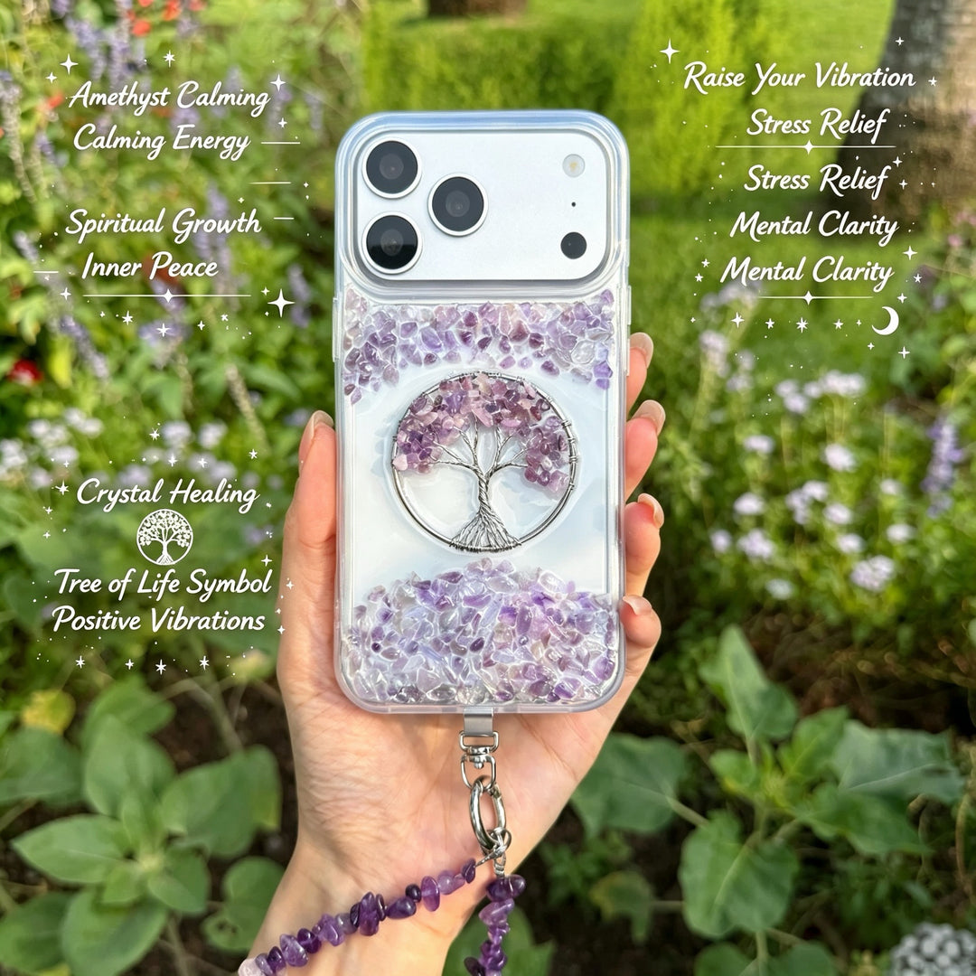 Amethyst Tree of Life Crystal Phone Case