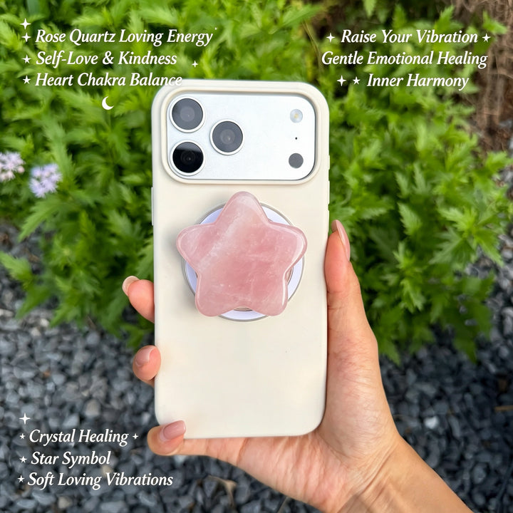 Rose Quartz Crystal Magnetic Phone Stand