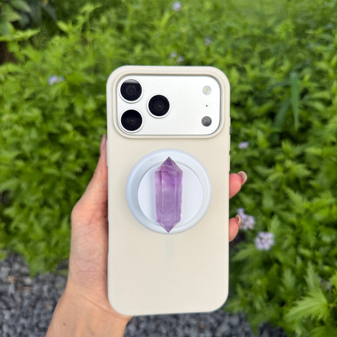 Amethyst Double Terminated Crystal Magnetic Phone Grip