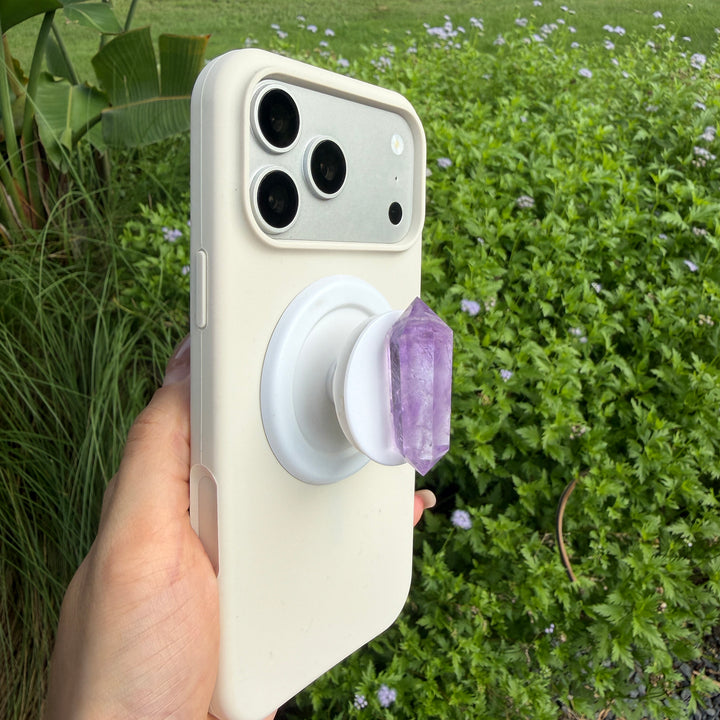 Amethyst Double Terminated Crystal Magnetic Phone Grip