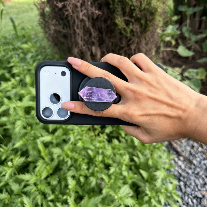 Amethyst Double Terminated Crystal Magnetic Phone Grip