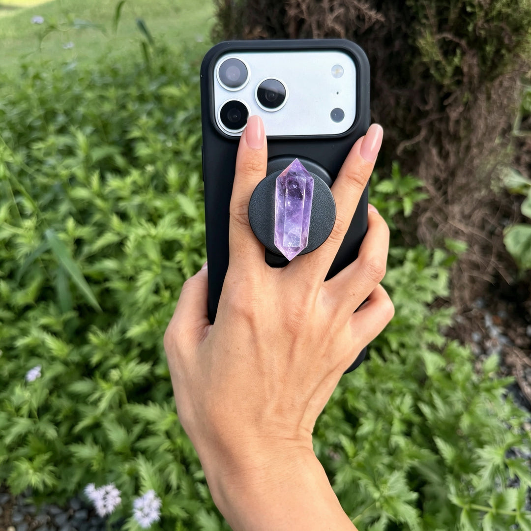 Amethyst Double Terminated Crystal Magnetic Phone Grip