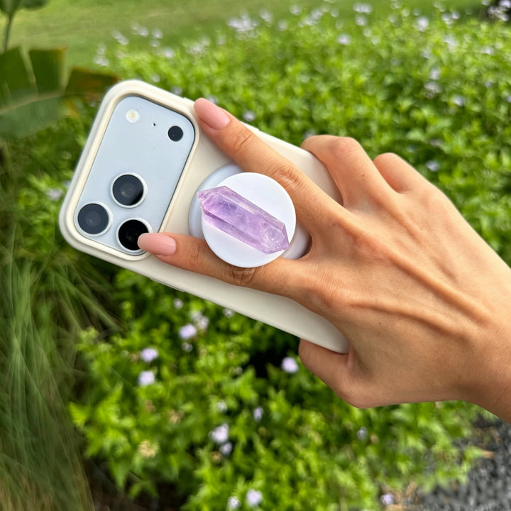 Amethyst Double Terminated Crystal Magnetic Phone Grip