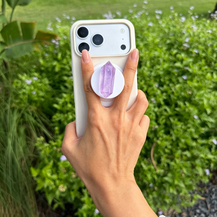 Amethyst Double Terminated Crystal Magnetic Phone Grip