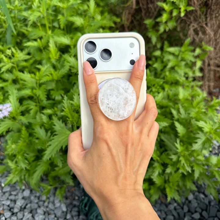 Clear Quartz Crystal Magnetic Phone Grip