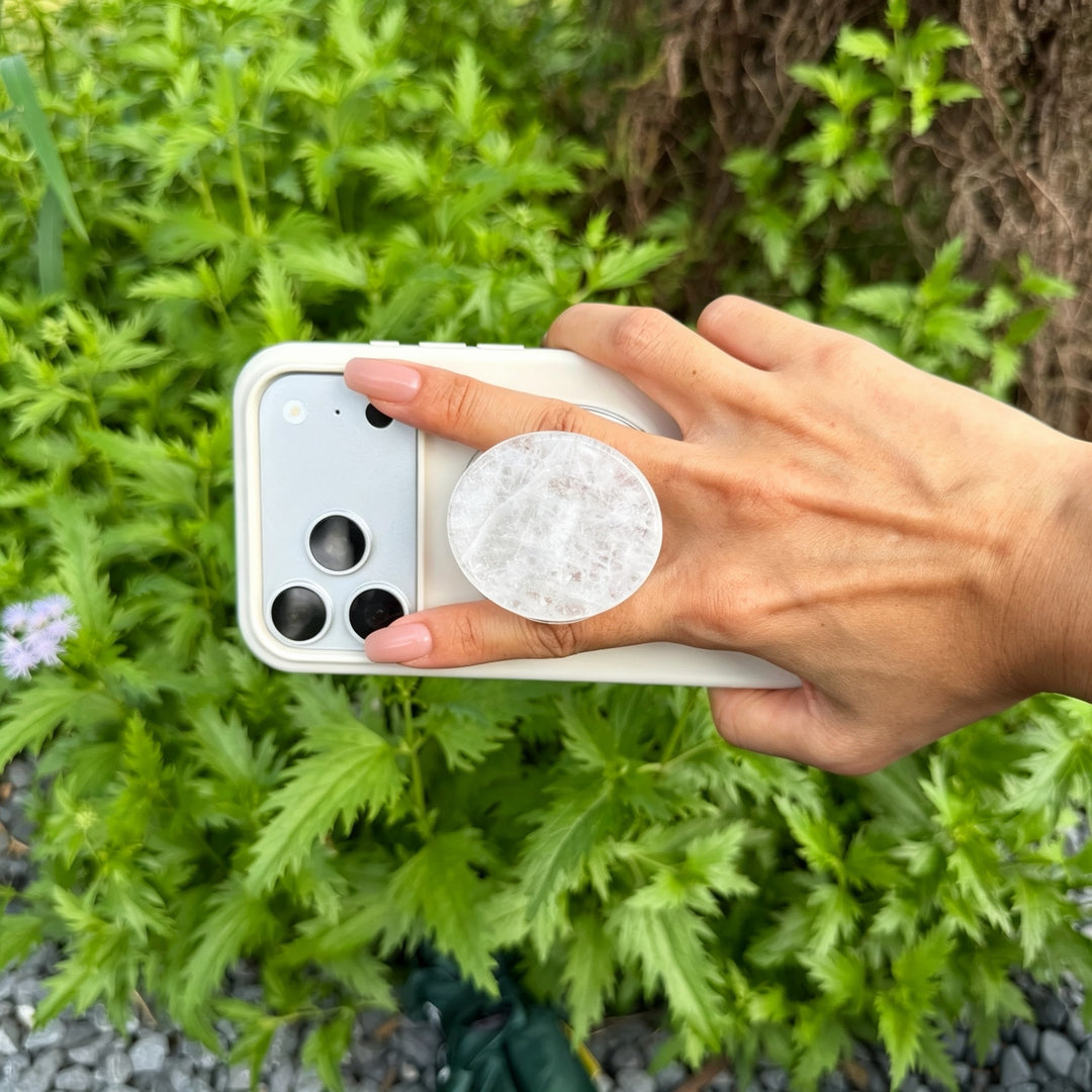 Clear Quartz Crystal Magnetic Phone Grip