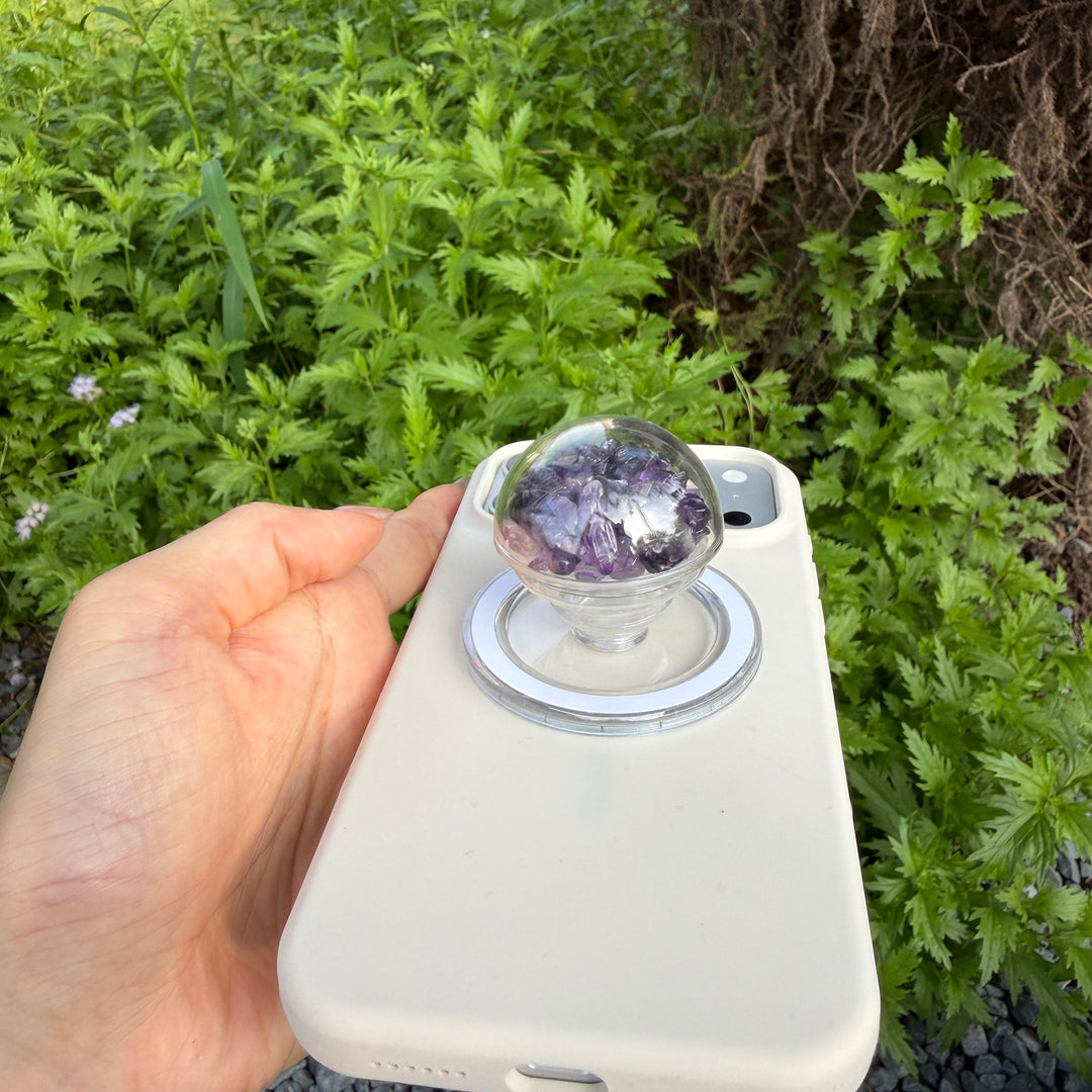 Amethyst Crystal Shaker Magnetic Phone Grip