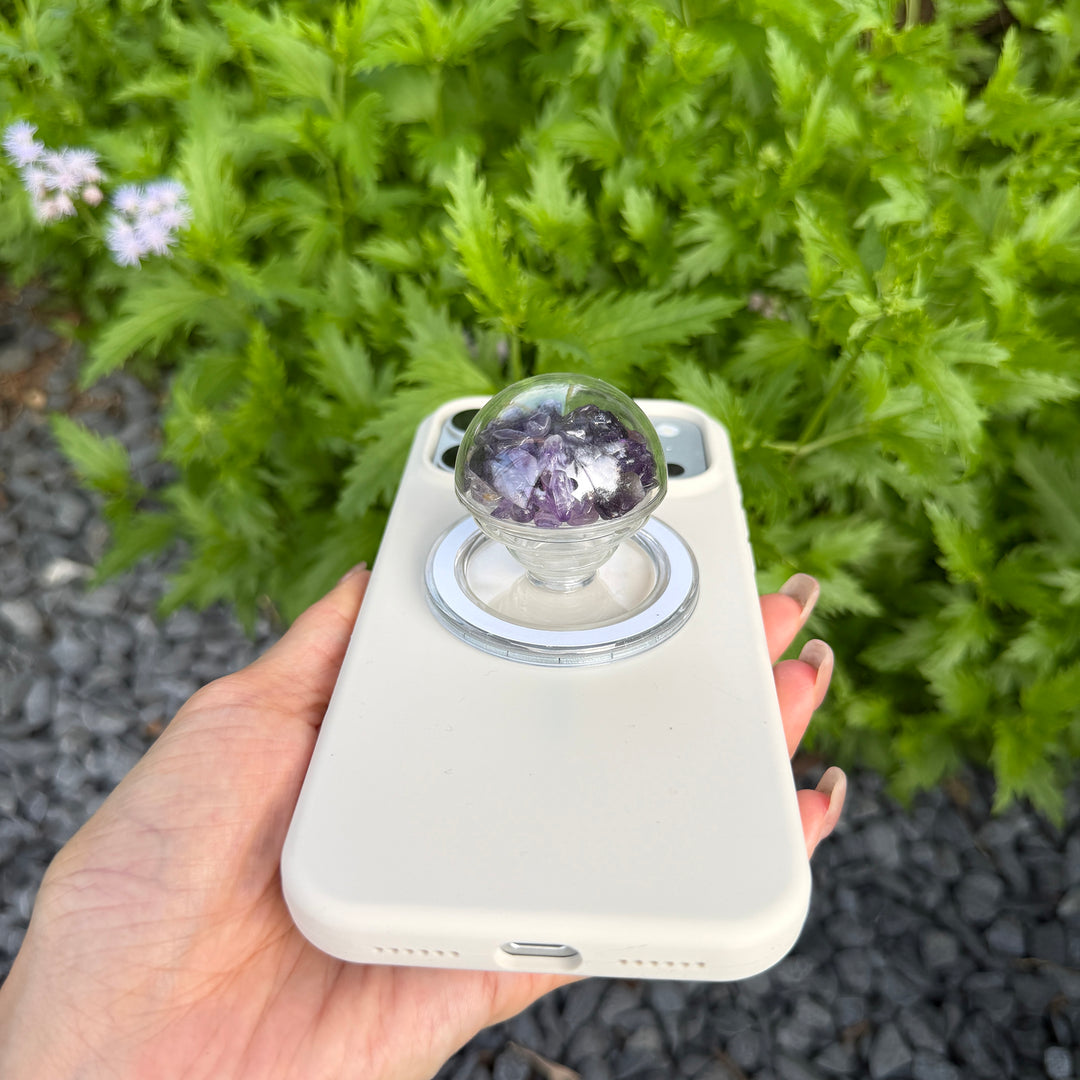 Amethyst Crystal Shaker Magnetic Phone Grip