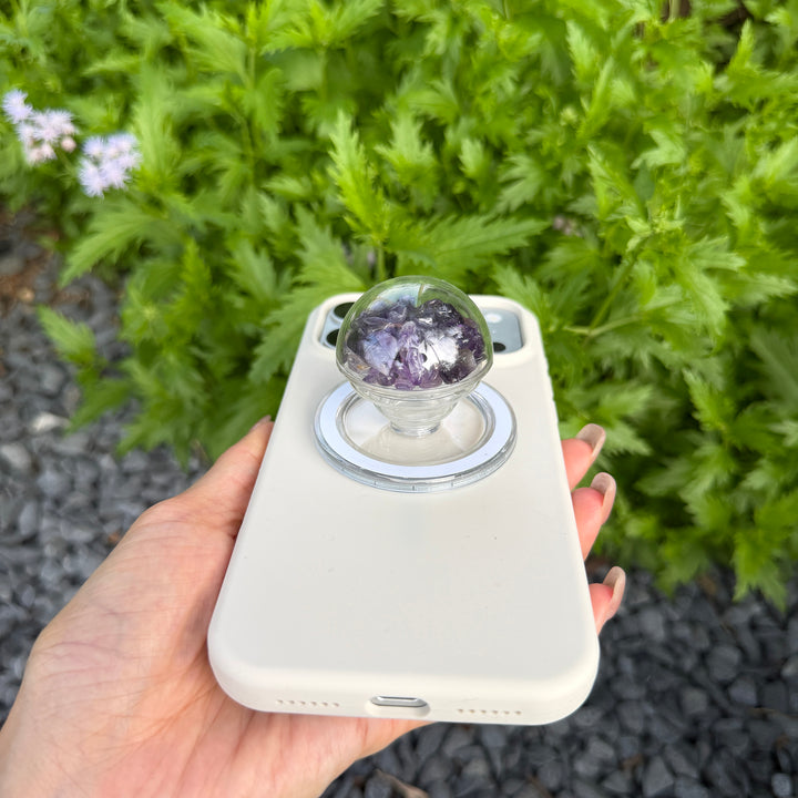 Amethyst Crystal Shaker Magnetic Phone Grip