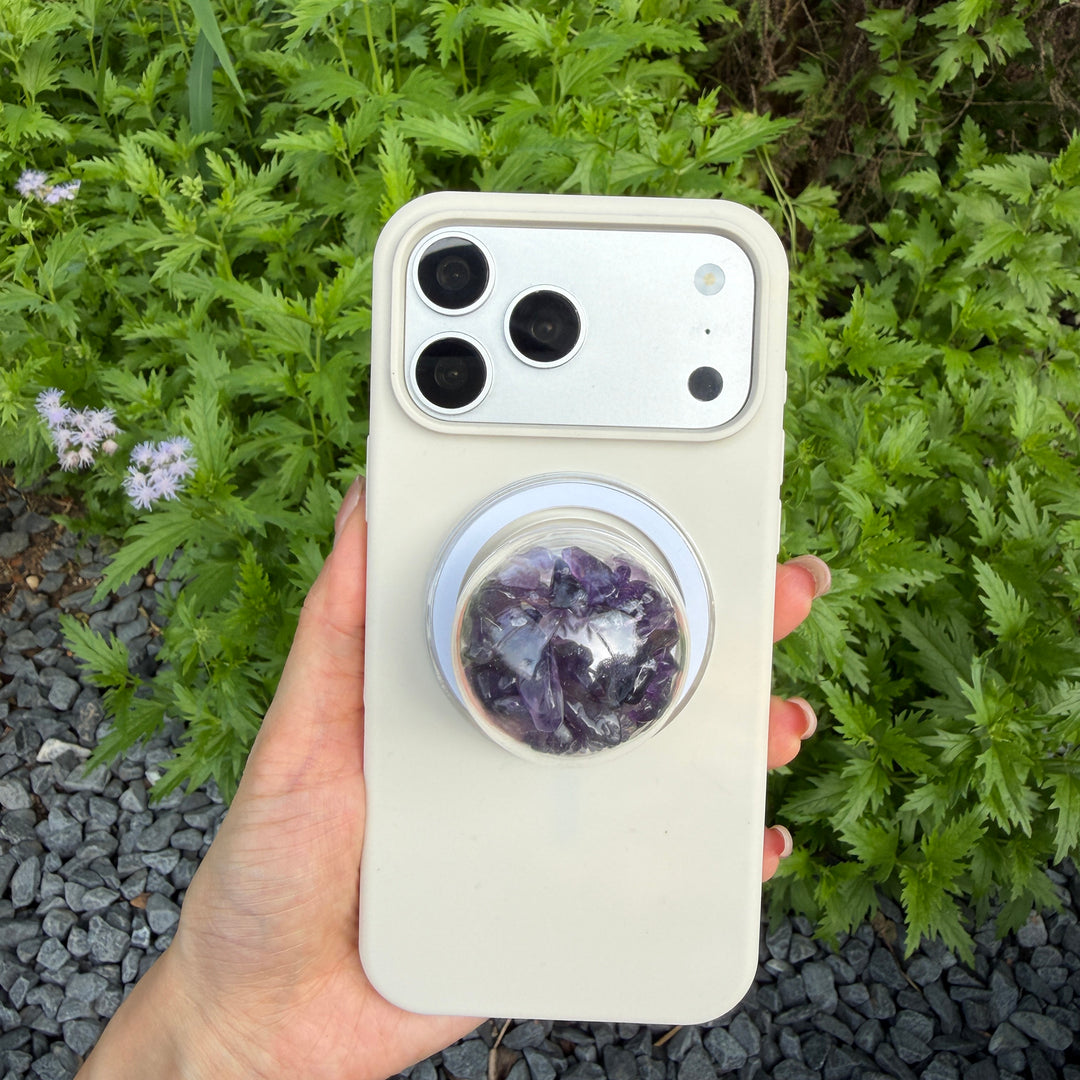 Amethyst Crystal Shaker Magnetic Phone Grip