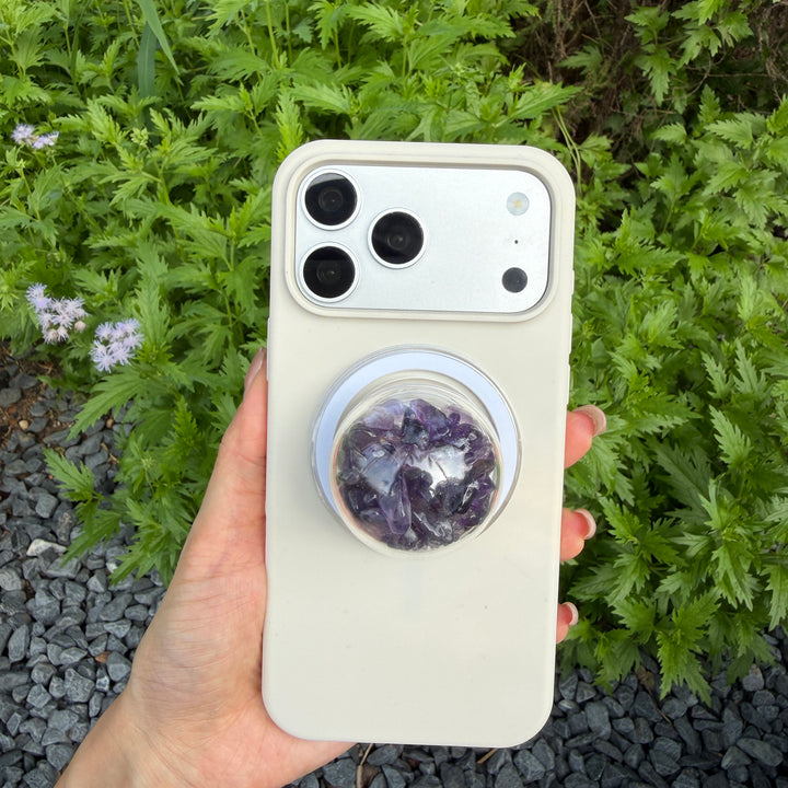 Amethyst Crystal Shaker Magnetic Phone Grip