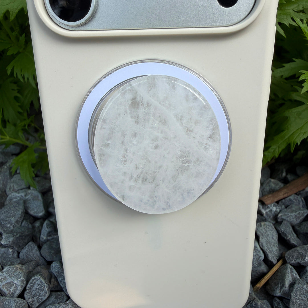 Clear Quartz Crystal Magnetic Phone Grip