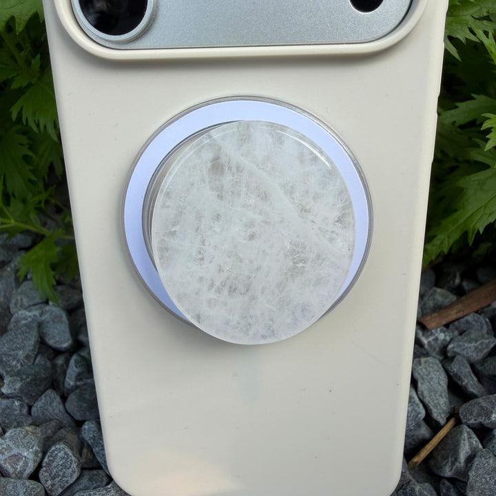 Clear Quartz Crystal Magnetic Phone Grip