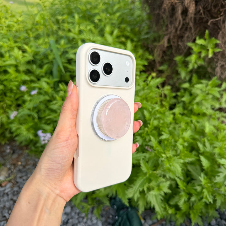 Rose Quartz Crystal Magnetic Phone Grip