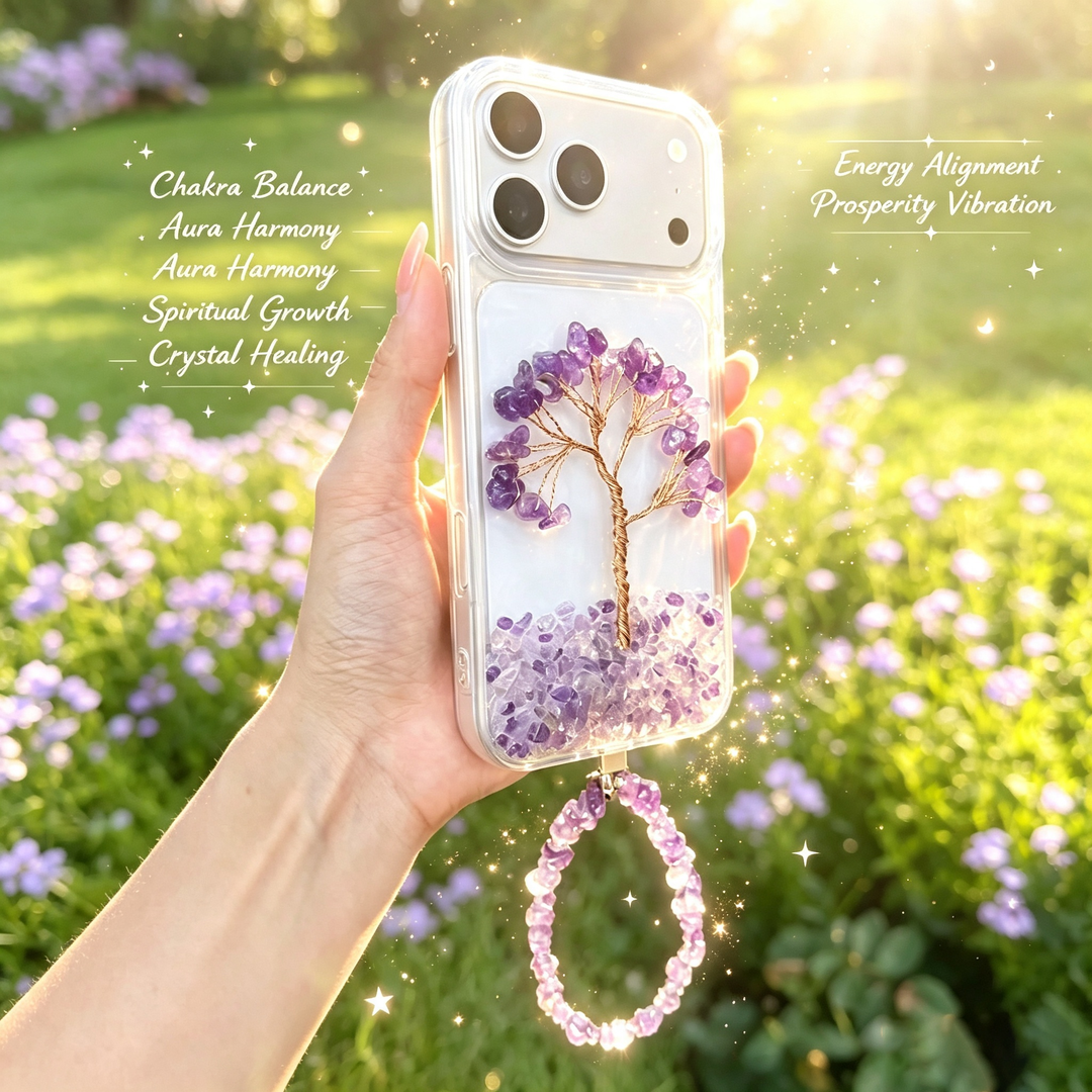 Amethyst Tree of Life Crystal Energy Phone Case — A Symbol of Growth, Balance &amp; Intuition