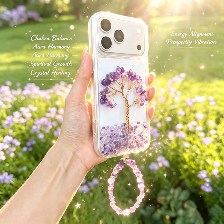 Amethyst Tree of Life Crystal Energy Phone Case — A Symbol of Growth, Balance &amp; Intuition