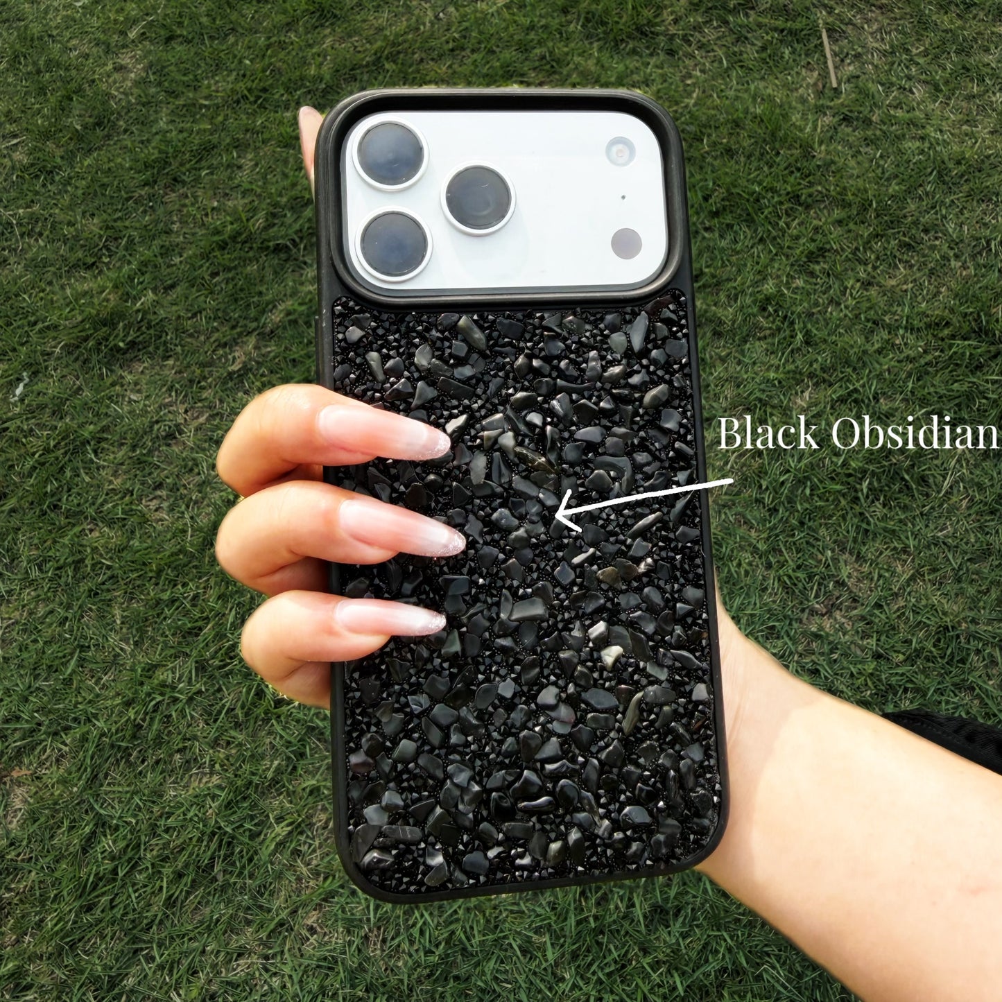 Obsidian Protection Case Handcrafted Crystal Energy Phone Case