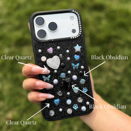 Protection & Grounding Energy Phone Case Obsidian Crystal • Shield Negative Energy • Stay Strong