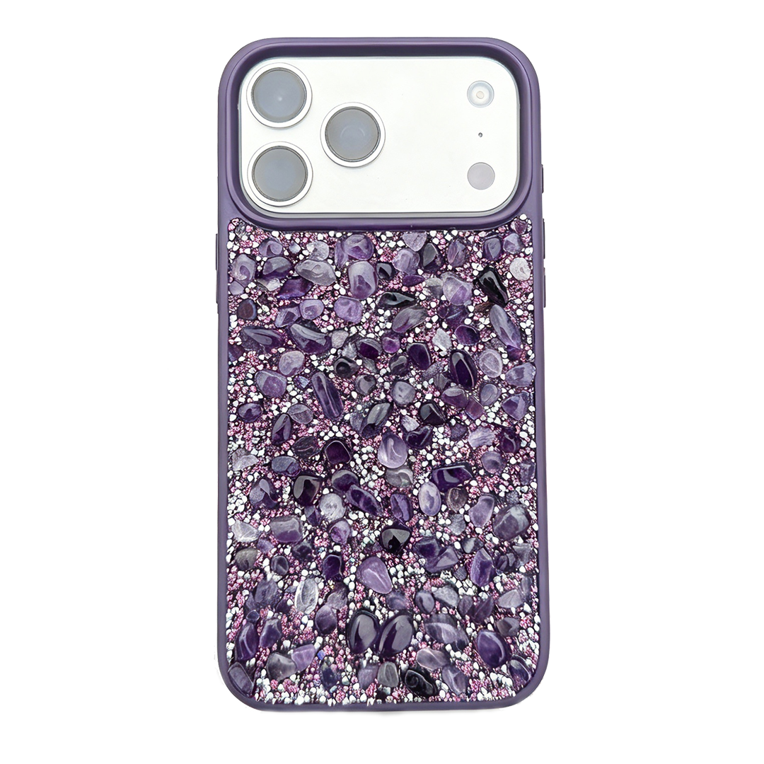 Amethyst Crystal iPhone Case – Handcrafted Protective Phone Case with Real Natural Stone